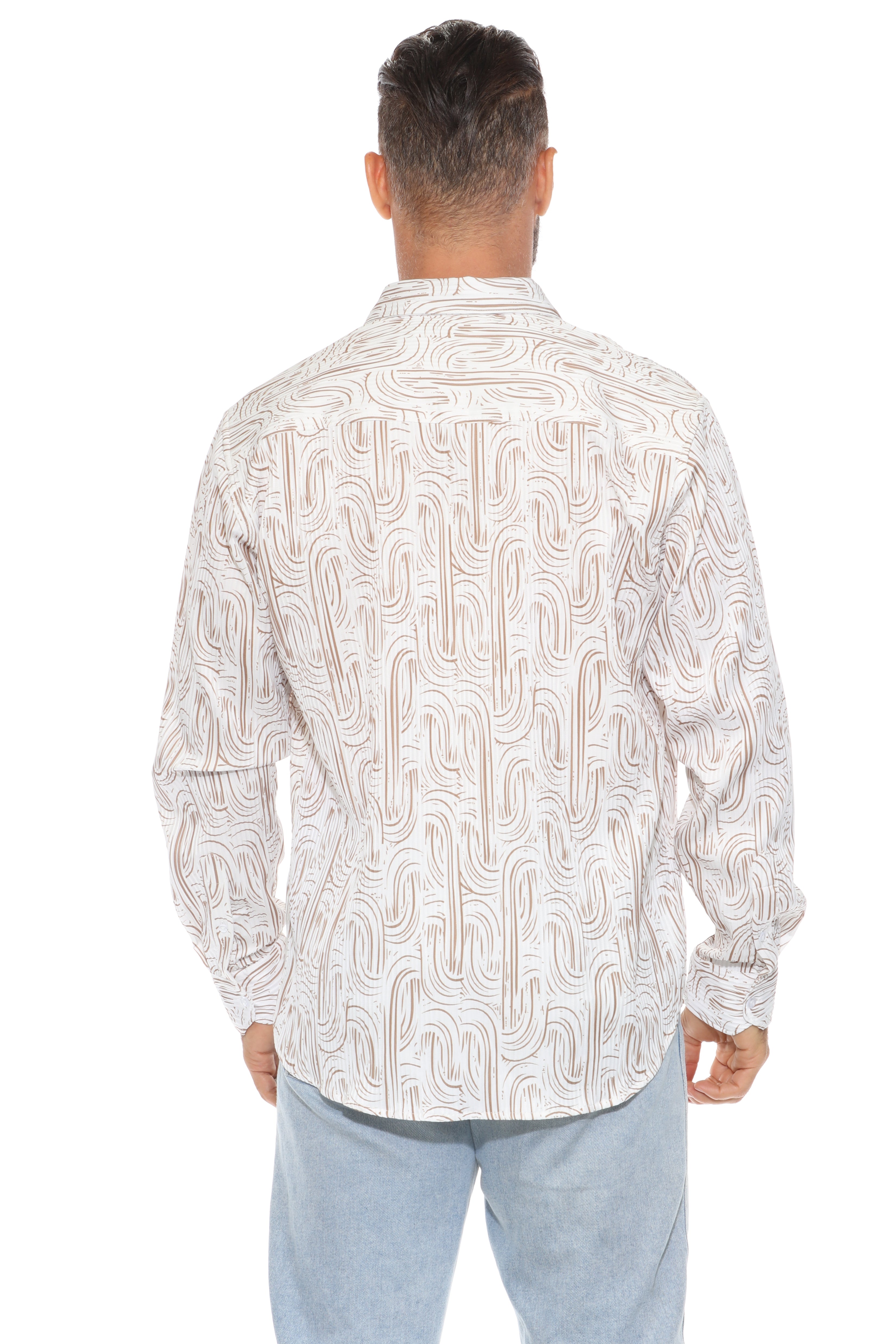Camisa de manga larga con estampado moderno texturizado