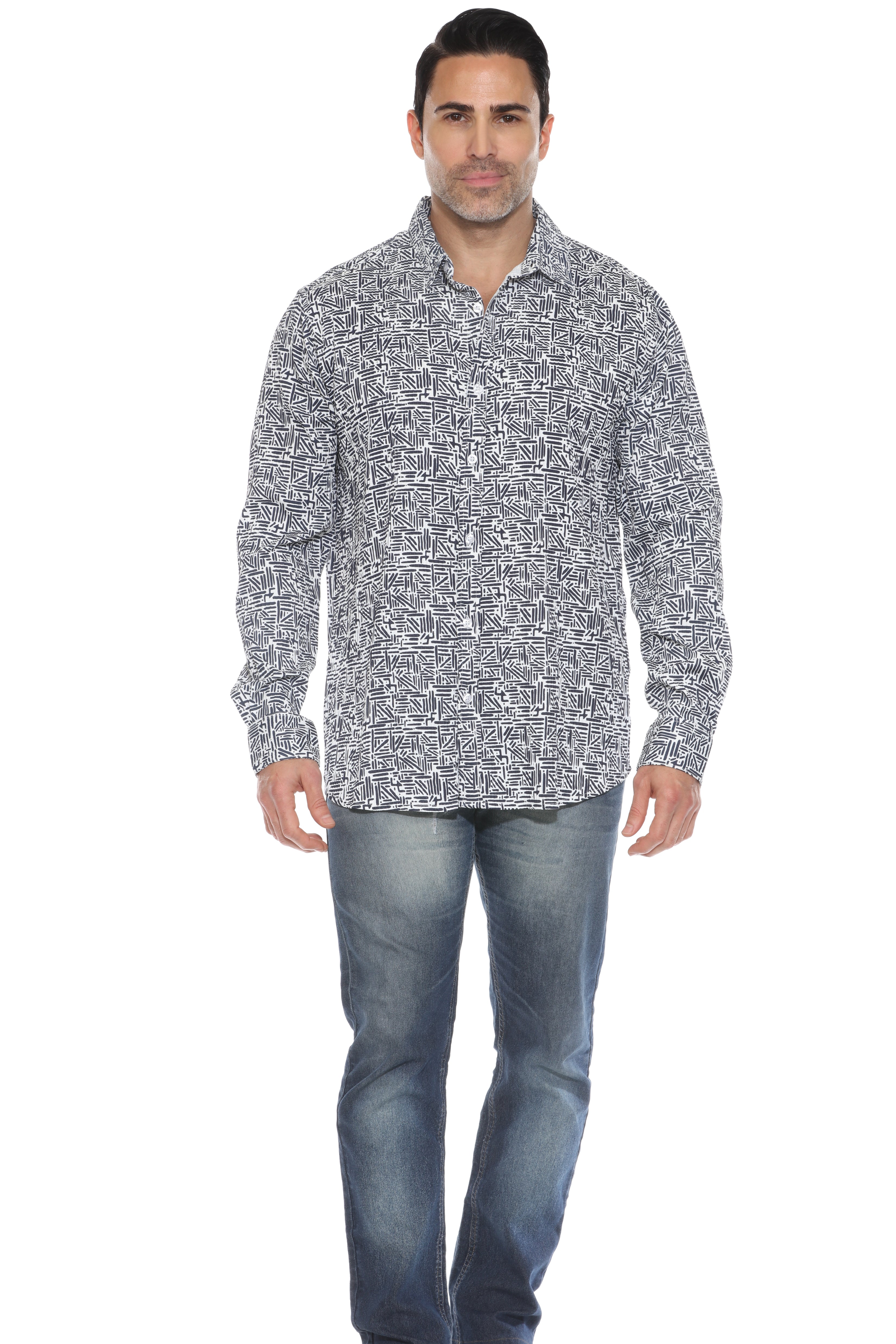 Camisa de manga larga con estampado moderno texturizado
