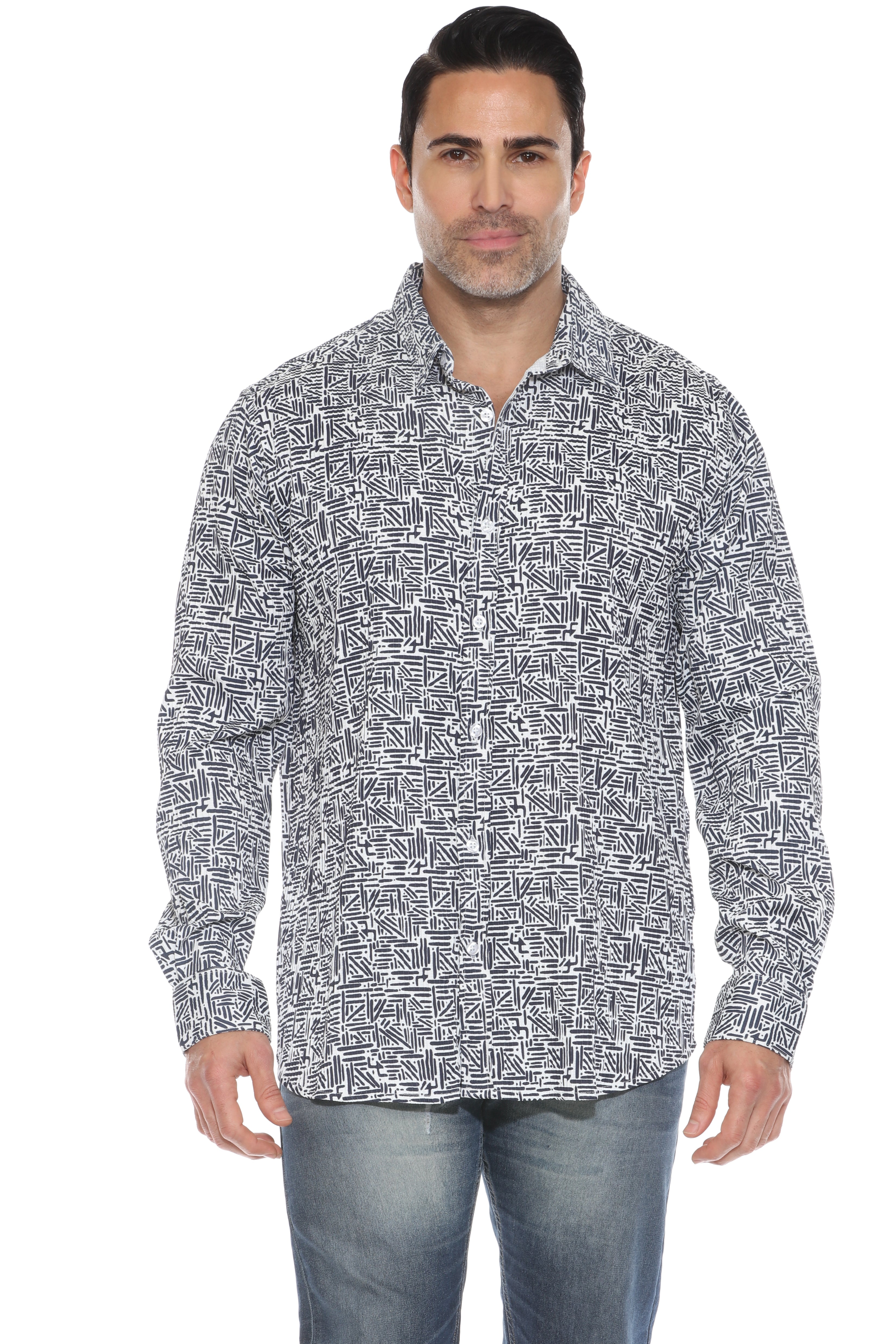 Camisa de manga larga con estampado moderno texturizado