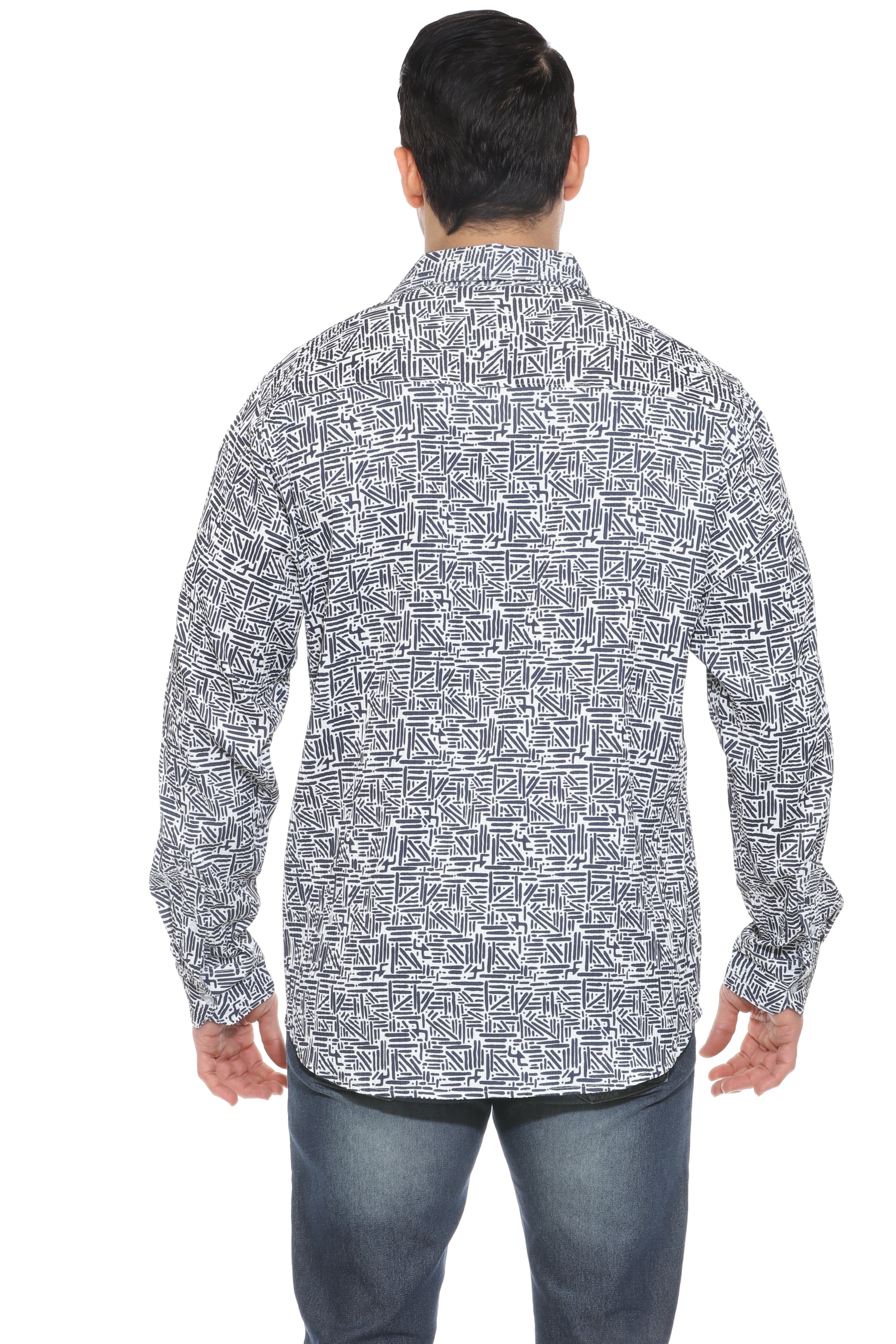 Camisa de manga larga con estampado moderno texturizado