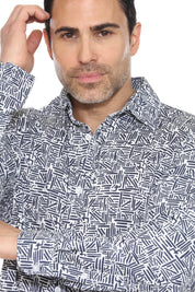 Camisa de manga larga con estampado moderno texturizado