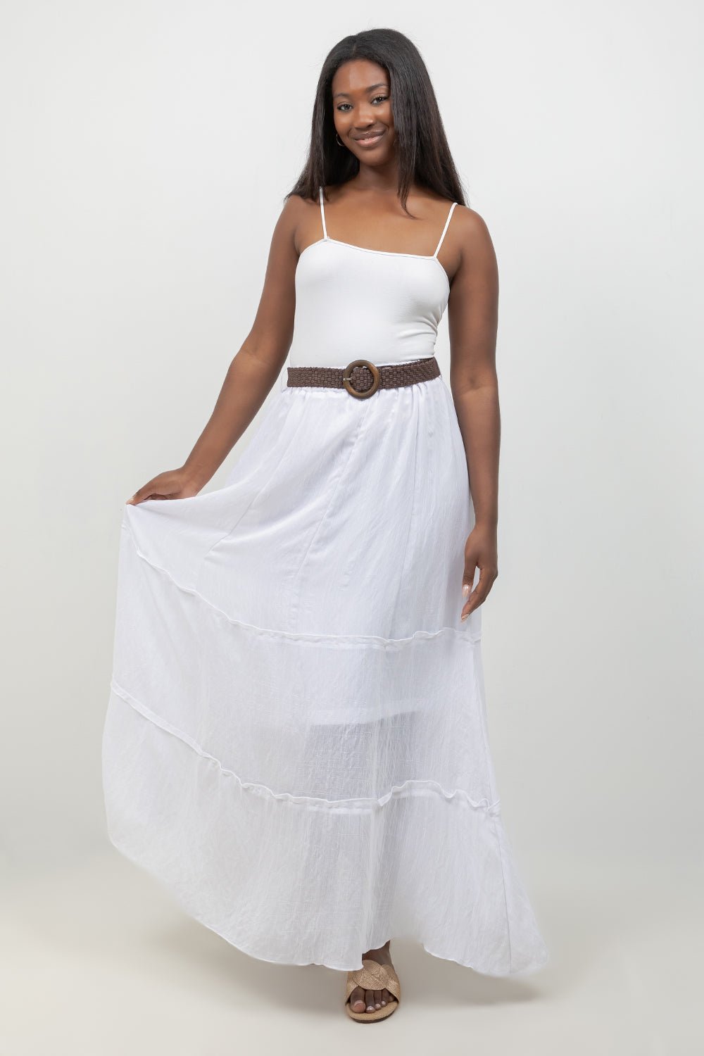 Ladies Boho Maxi Skirt with Belt