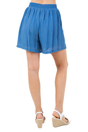Pantalón corto casual de playa para mujer con cintura con cordón