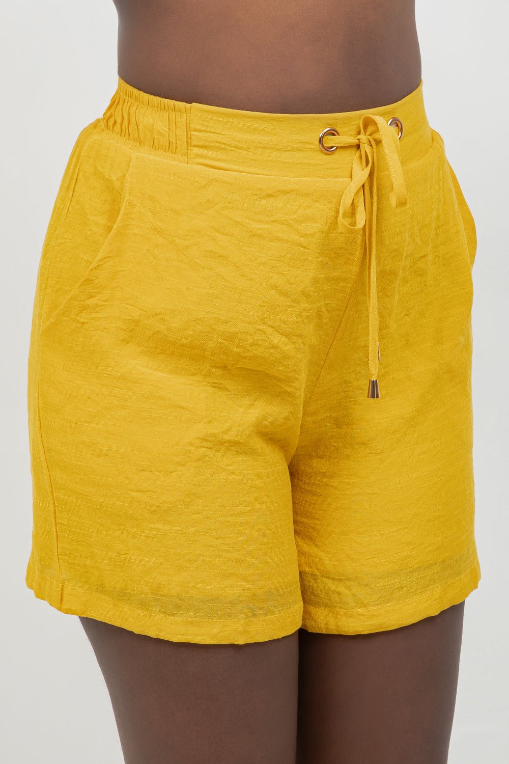 Pantalón corto casual de playa para mujer con cintura con cordón