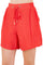 Close-up of the Women's Casual Beach Wear Short, vibrant red with drawstring waist and gold-tone accents.