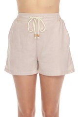 Pantalón Corto de Playa de Lino con Cordón en la Cintura