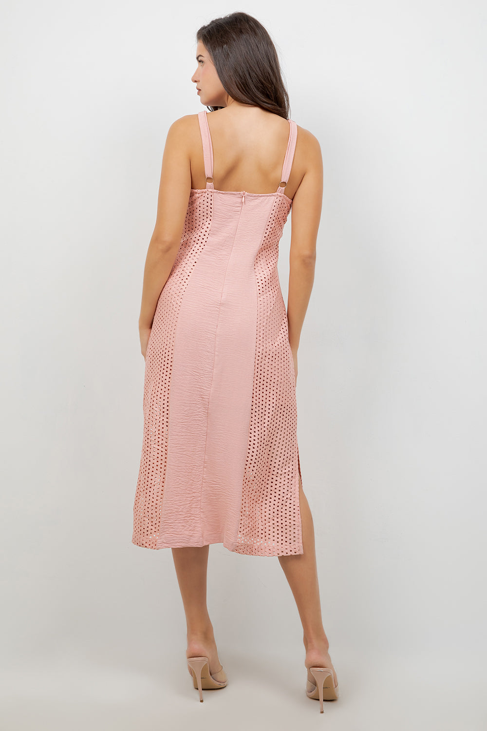 Vestido informal de tirantes para mujer, estilo resort, largo medio, con diseño recortado