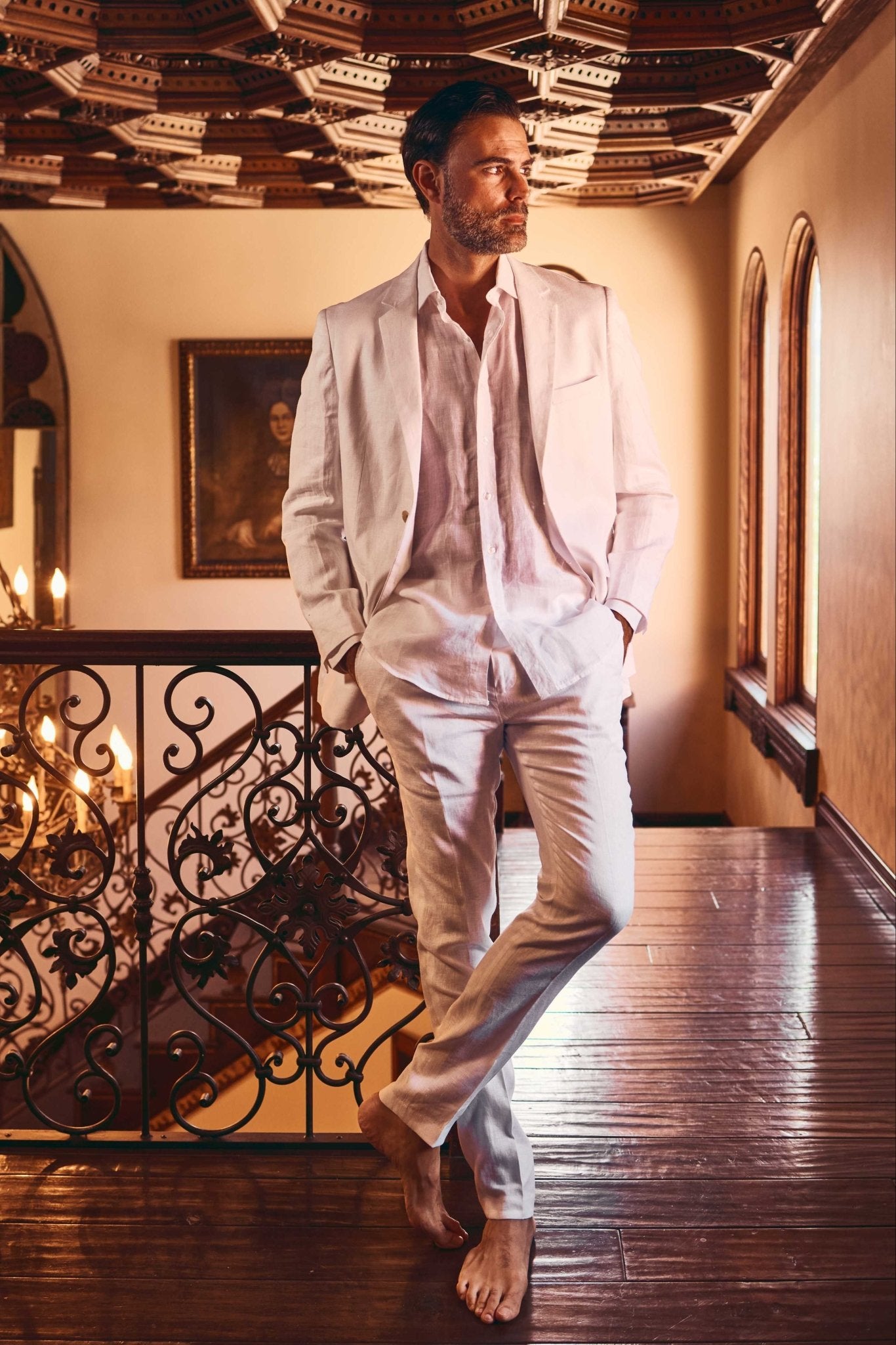 Mojito Reserve Men's Casual Modern Fit Linen Sports Jacket