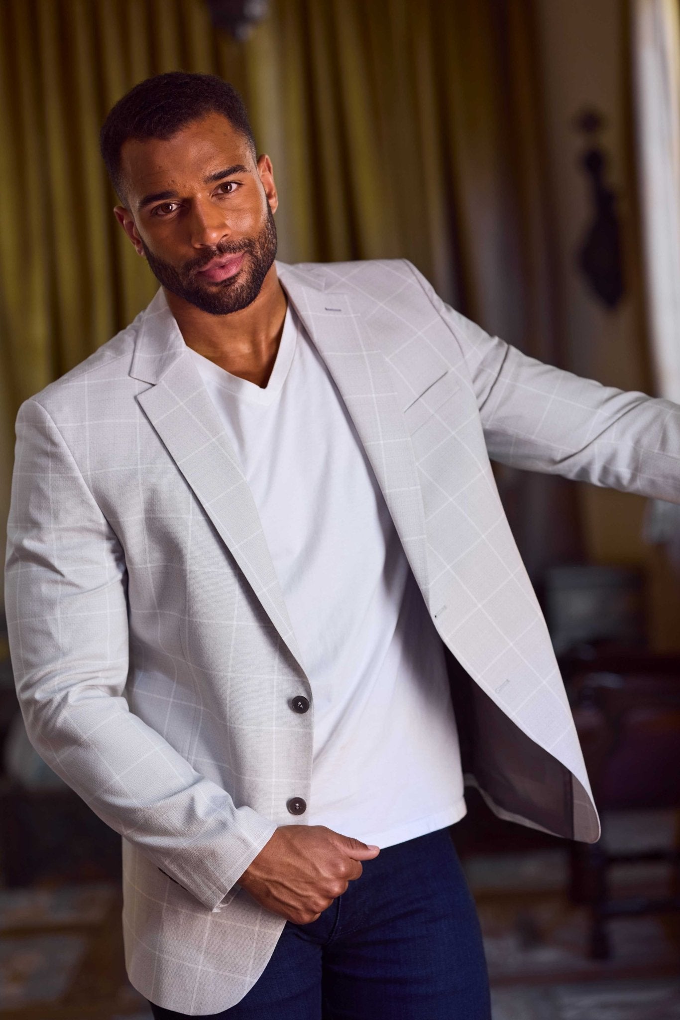 Mojito Reserve Men's Casual Modern Fit Sports Jacket Checker Print