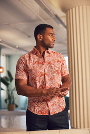 Men's Resort Style Casual Linen Blend Print Shirt