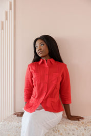 Camisa tradicional guayabera para mujer, premium, 100 % lino, mangas 3/4, tallas XS-3X