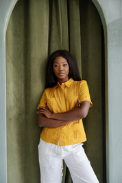 Camisa tradicional guayabera para mujer, premium, 100 % lino, manga corta, tallas XS-3X