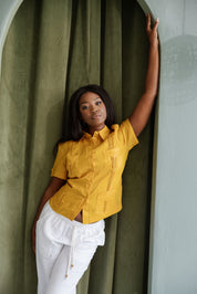 Camisa tradicional guayabera para mujer, premium, 100 % lino, manga corta, tallas XS-3X