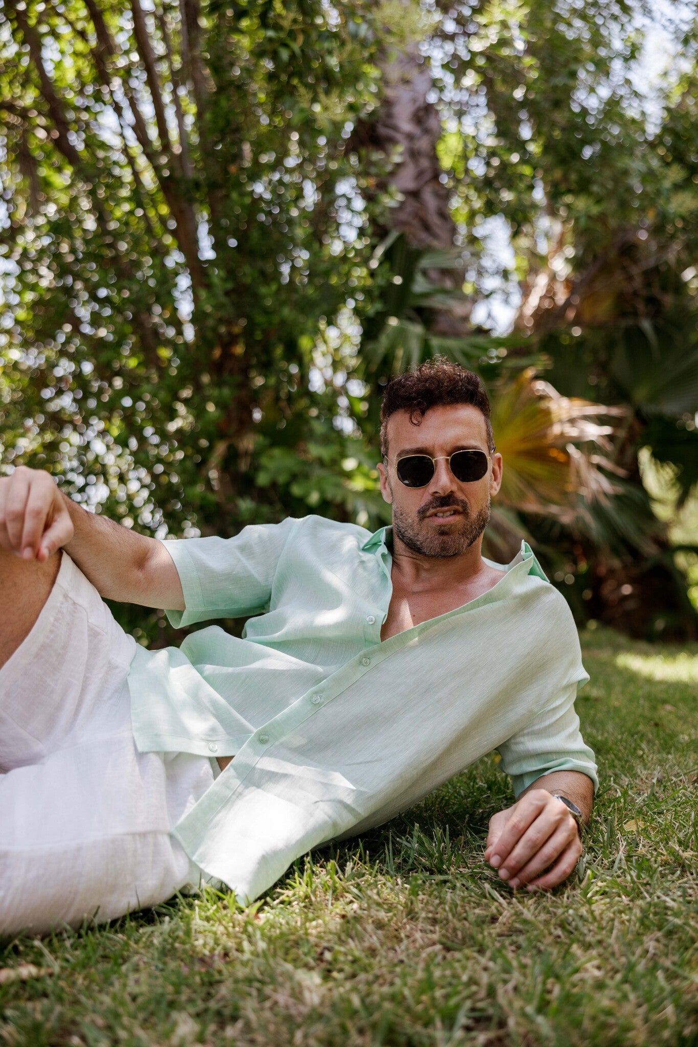 Mojito 100% Linen Short Sleeve Button-Down Shirt