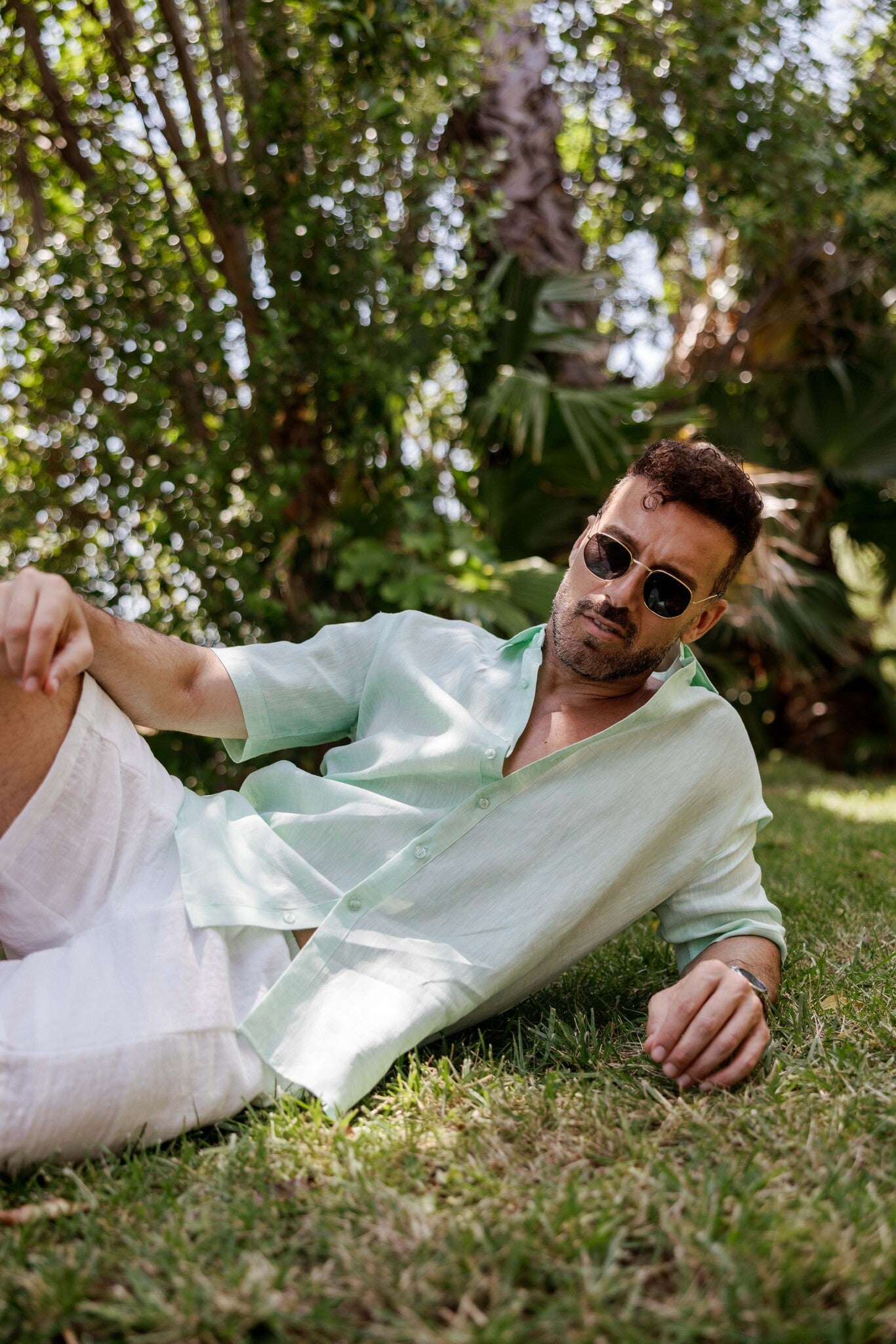 Mojito 100% Linen Short Sleeve Button-Down Shirt
