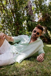 Mojito 100% Linen Short Sleeve Button-Down Shirt