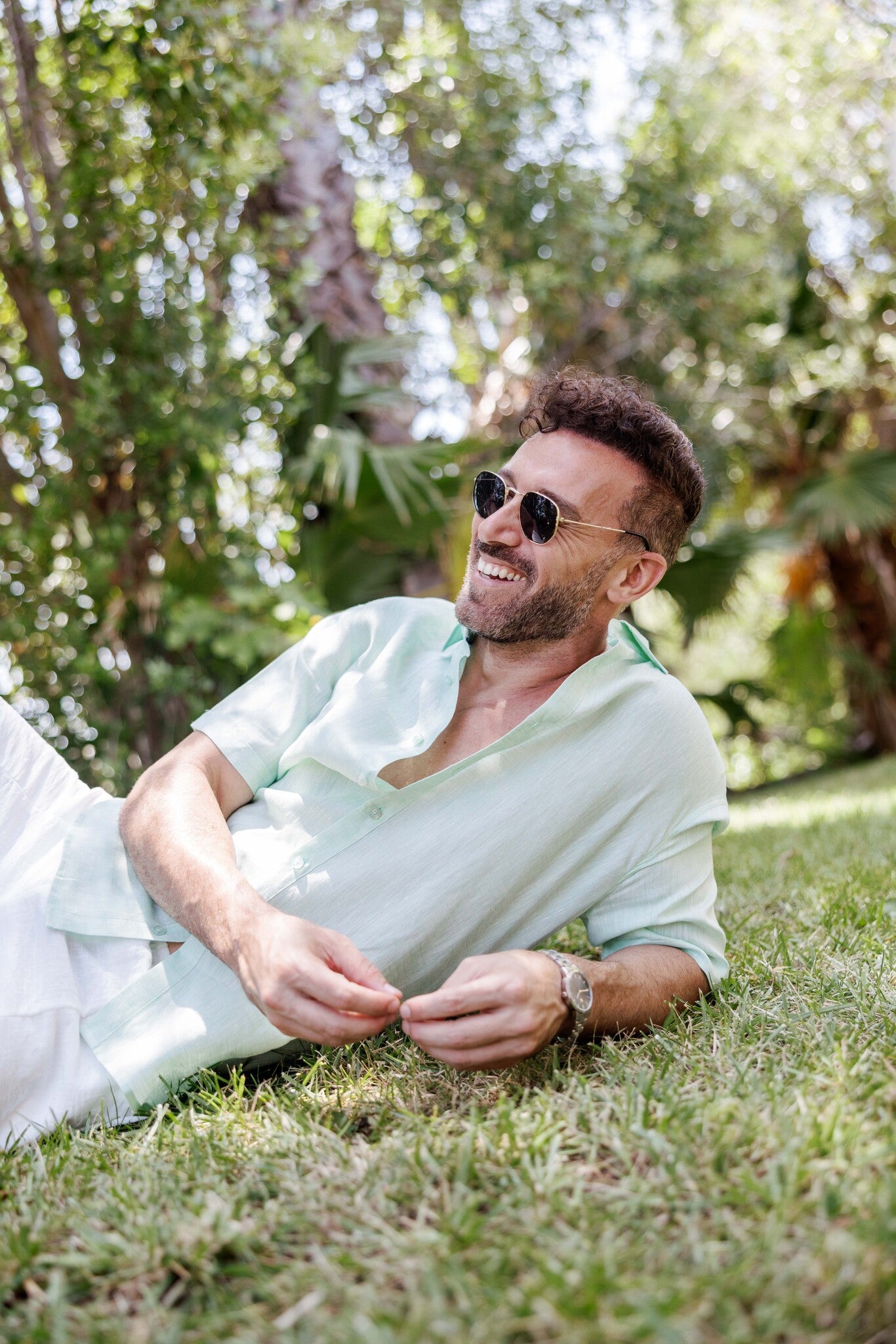 Mojito 100% Linen Short Sleeve Button-Down Shirt