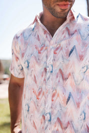 Mojito Men's Resort Style Casual Festive Textured Print Shirt