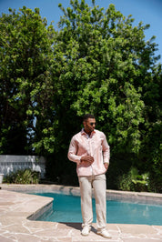 Camisa Guayabera de Rayas para Hombre de Manga Larga