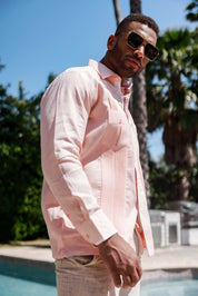 Camisa Guayabera de Rayas para Hombre de Manga Larga
