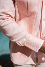 Camisa Guayabera de Rayas para Hombre de Manga Larga