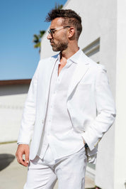 Traje de mezcla de poliéster y lino texturizado para hombre Mojito Reserve