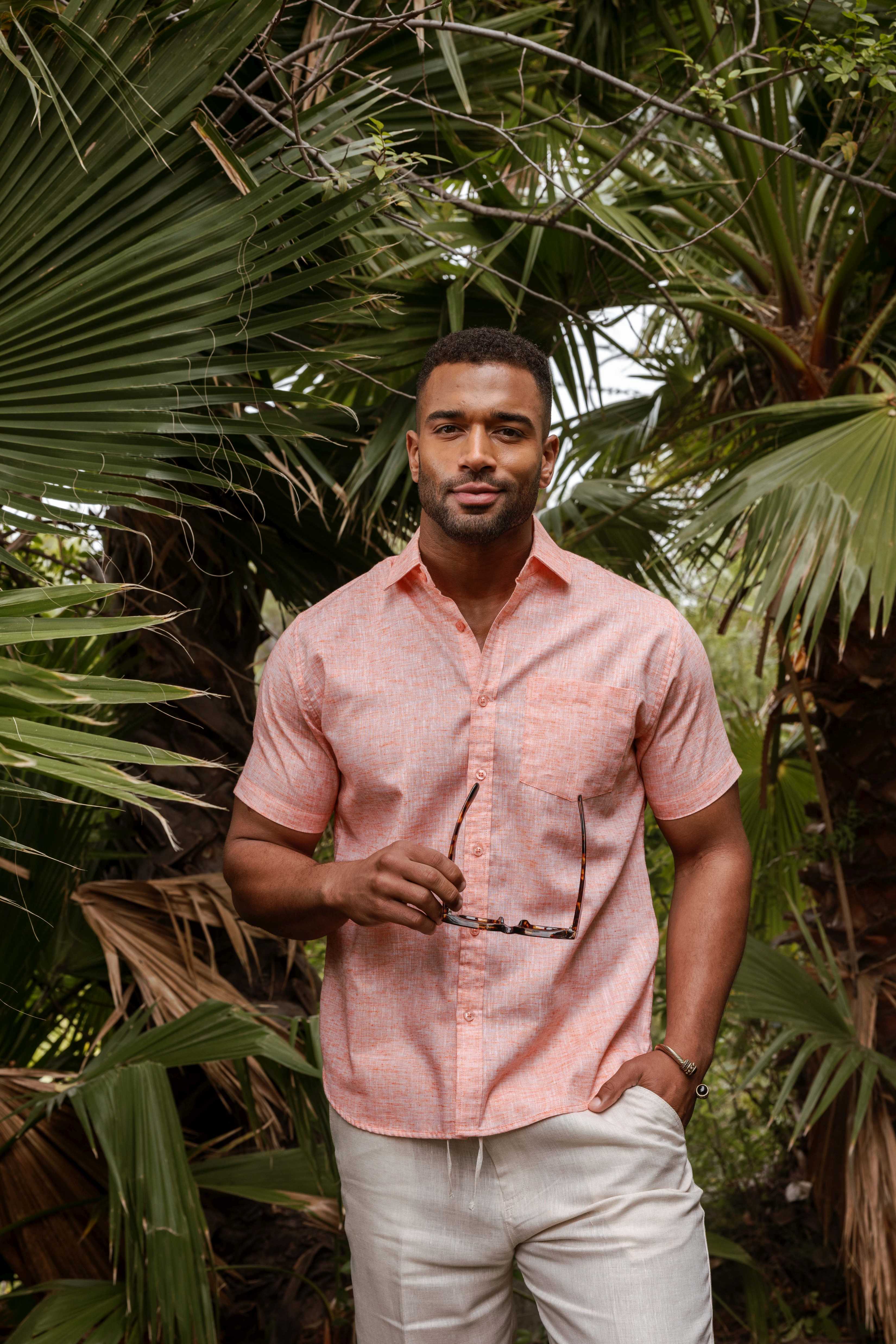 Mojito Men's Resort Style Casual Shirt Yarn Dyed Look Cotton Blend