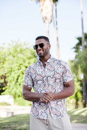 Mojito Lightweight Modern Multi Abstract Pattern Print Stretch Shirt