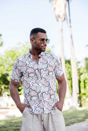 Mojito Lightweight Modern Multi Abstract Pattern Print Stretch Shirt