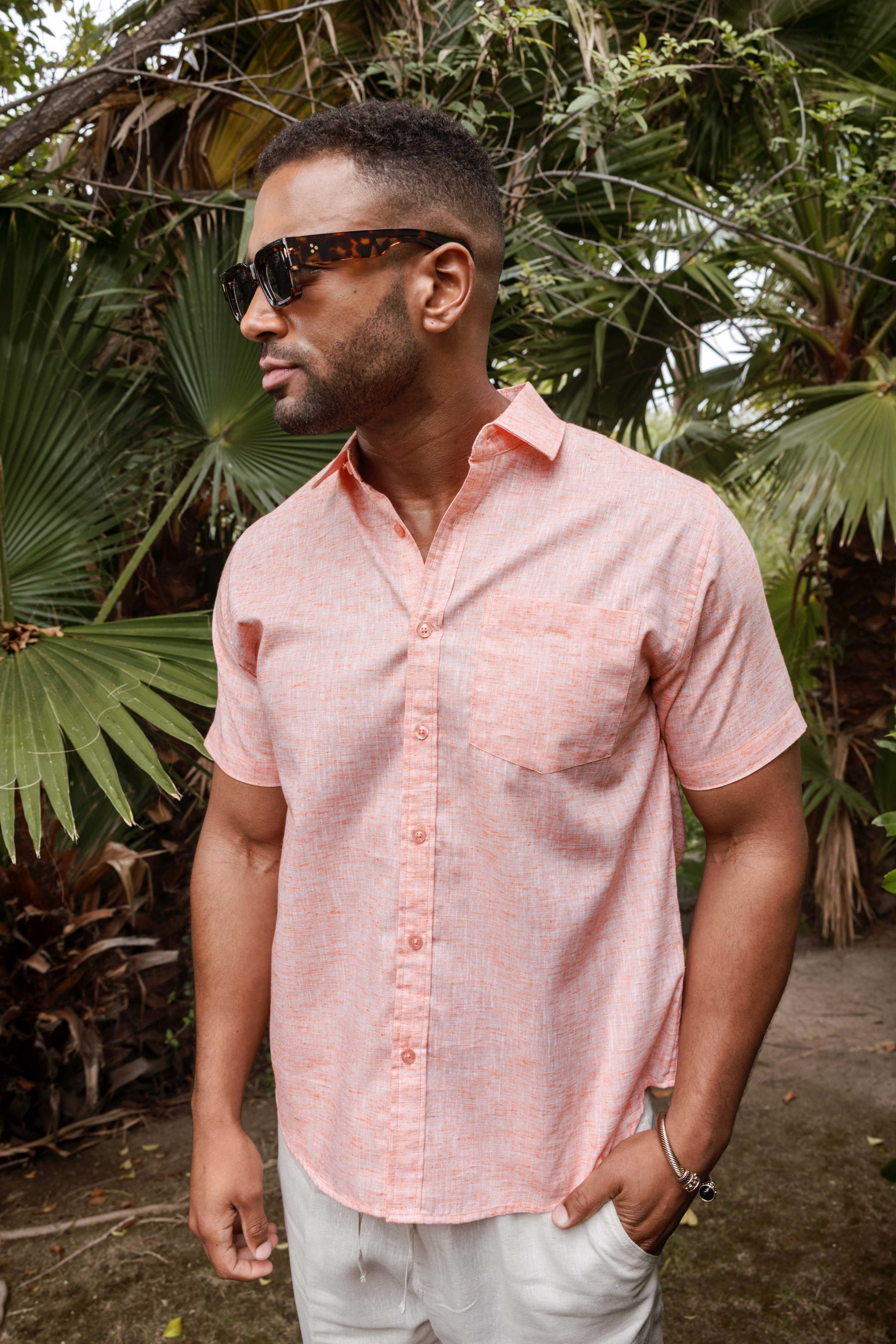 Mojito Men's Resort Style Casual Shirt Yarn Dyed Look Cotton Blend