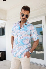 Mojito Men's Resort Style Casual Festive Textured Print Shirt