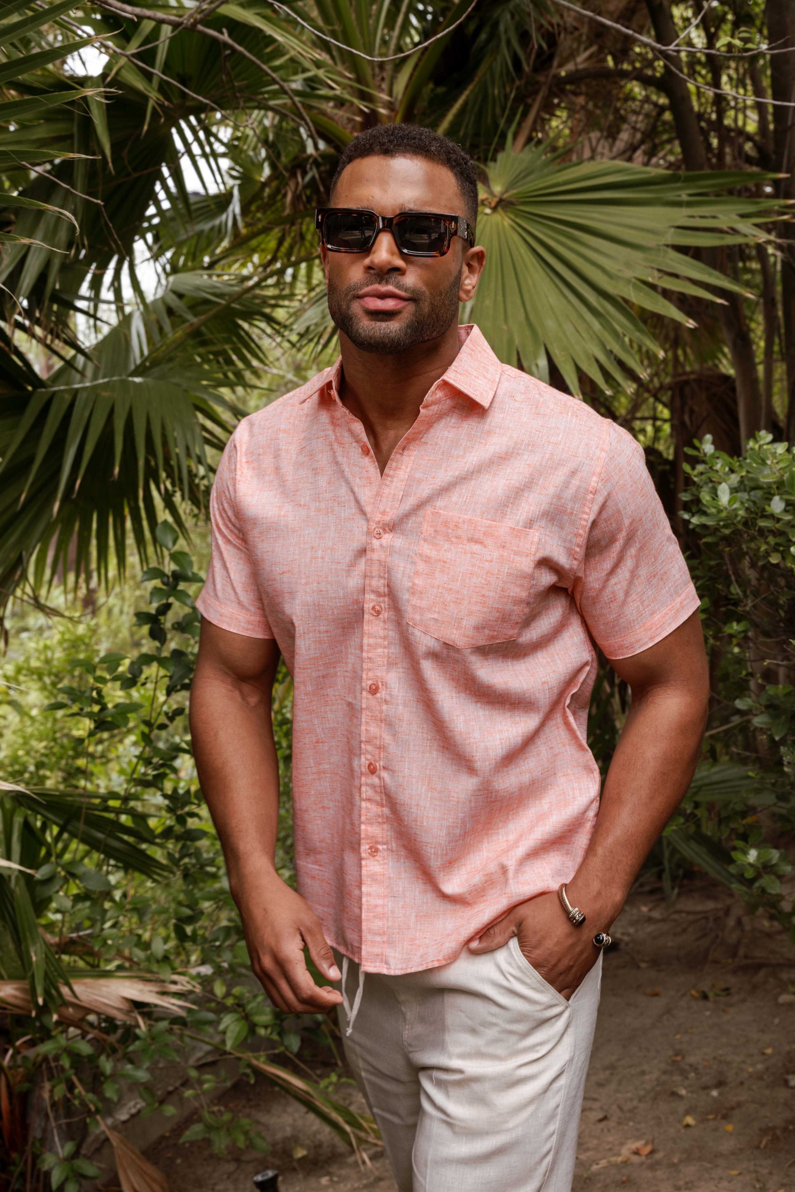 Mojito Men's Resort Style Casual Shirt Yarn Dyed Look Cotton Blend