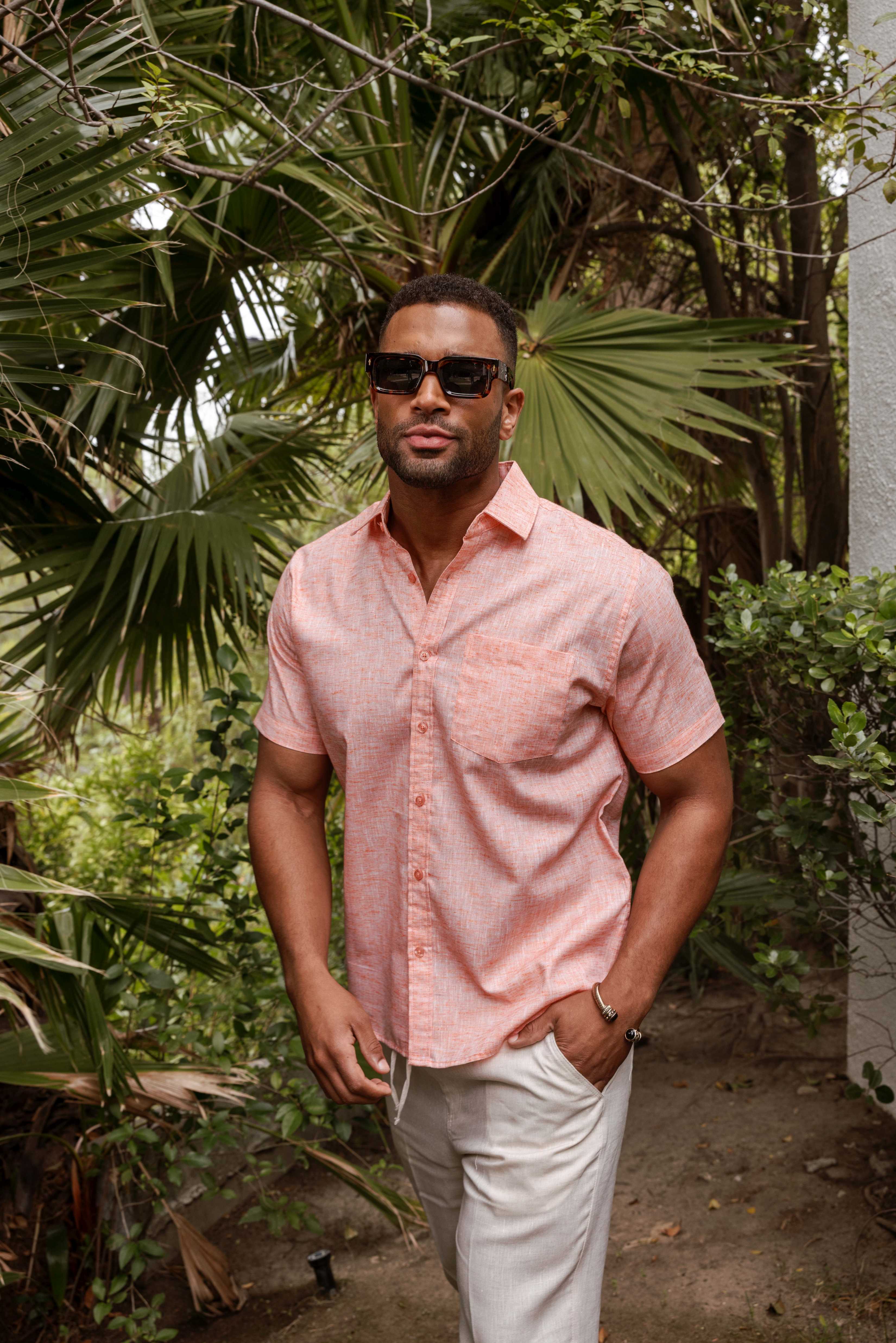 Mojito Men's Resort Style Casual Shirt Yarn Dyed Look Cotton Blend