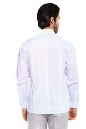 Guayabera clásica de mezcla de algodón de manga larga