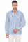 NC-2588 Blue 100% Irish Linen Four Pocket Guayabera Long Sleeve French Cuff