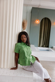100% Linen Guayabera Shirt Short Sleeve 4 Pocket