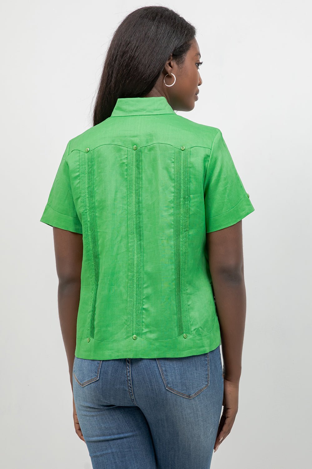 100% Linen Guayabera Shirt Short Sleeve 4 Pocket
