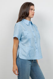 100% Linen Guayabera Shirt Short Sleeve 4 Pocket
