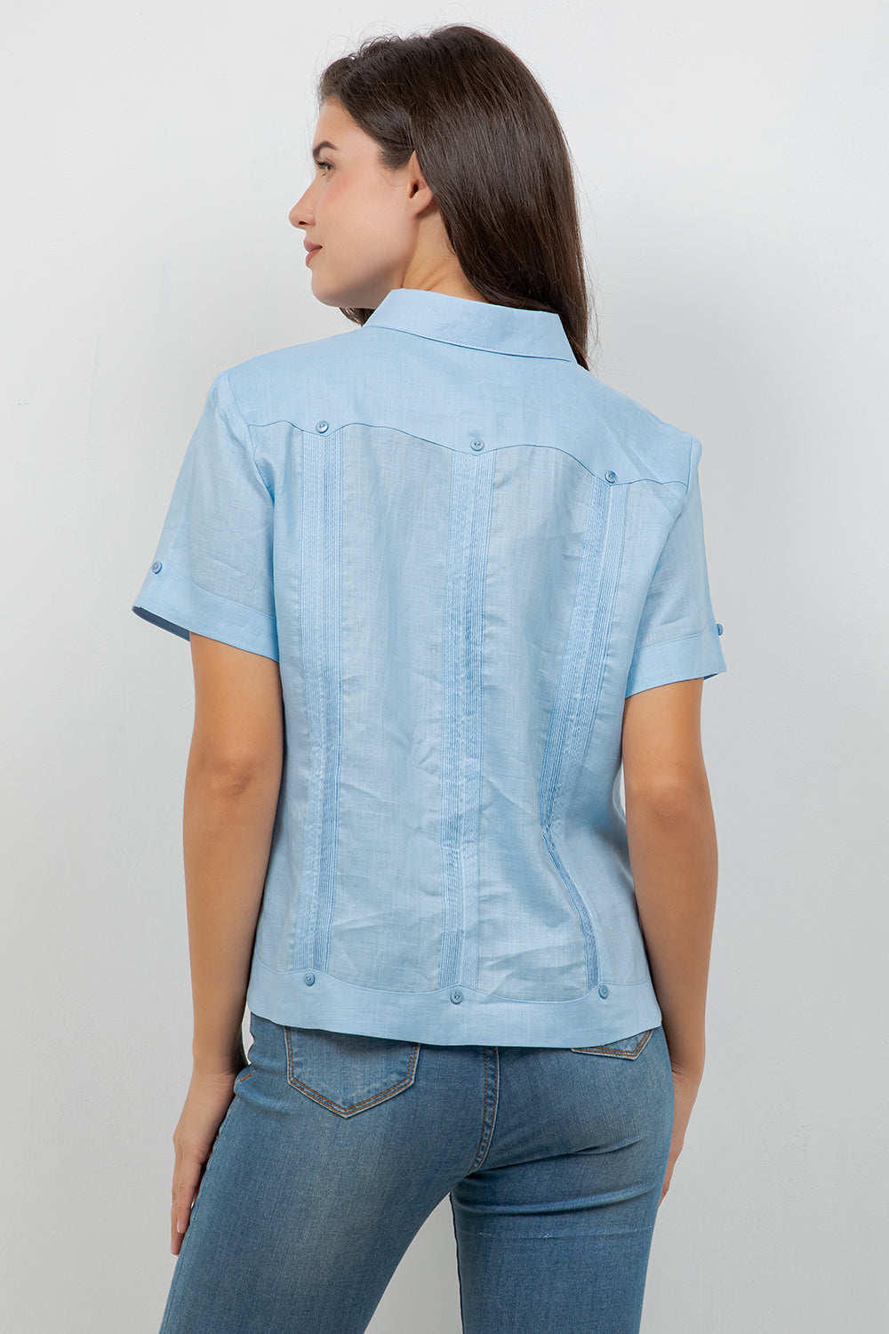100% Linen Guayabera Shirt Short Sleeve 4 Pocket