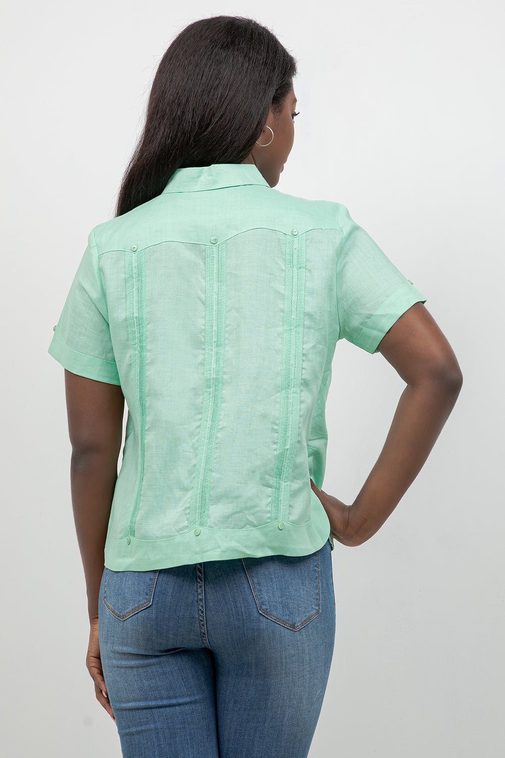 100% Linen Guayabera Shirt Short Sleeve 4 Pocket