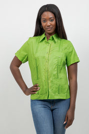 100% Linen Guayabera Shirt Short Sleeve 4 Pocket