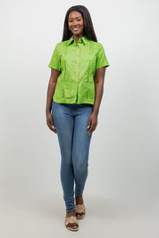 100% Linen Guayabera Shirt Short Sleeve 4 Pocket
