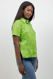 100% Linen Guayabera Shirt Short Sleeve 4 Pocket