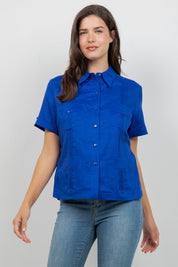 100% Linen Guayabera Shirt Short Sleeve 4 Pocket