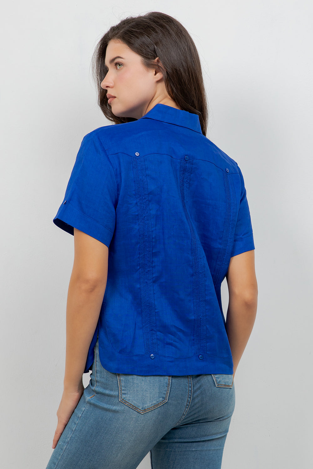 100% Linen Guayabera Shirt Short Sleeve 4 Pocket