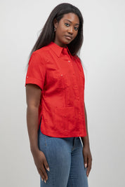 100% Linen Guayabera Shirt Short Sleeve 4 Pocket