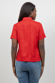 100% Linen Guayabera Shirt Short Sleeve 4 Pocket