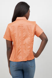 100% Linen Guayabera Shirt Short Sleeve 4 Pocket
