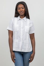 100% Linen Guayabera Shirt Short Sleeve 4 Pocket
