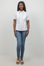100% Linen Guayabera Shirt Short Sleeve 4 Pocket
